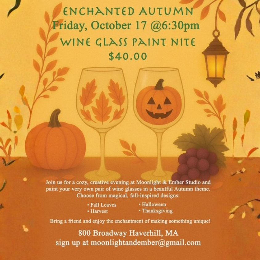 Enchanted Autumn Wine Glass Paint Night