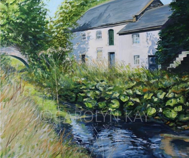 stone house by river, Derbyshire