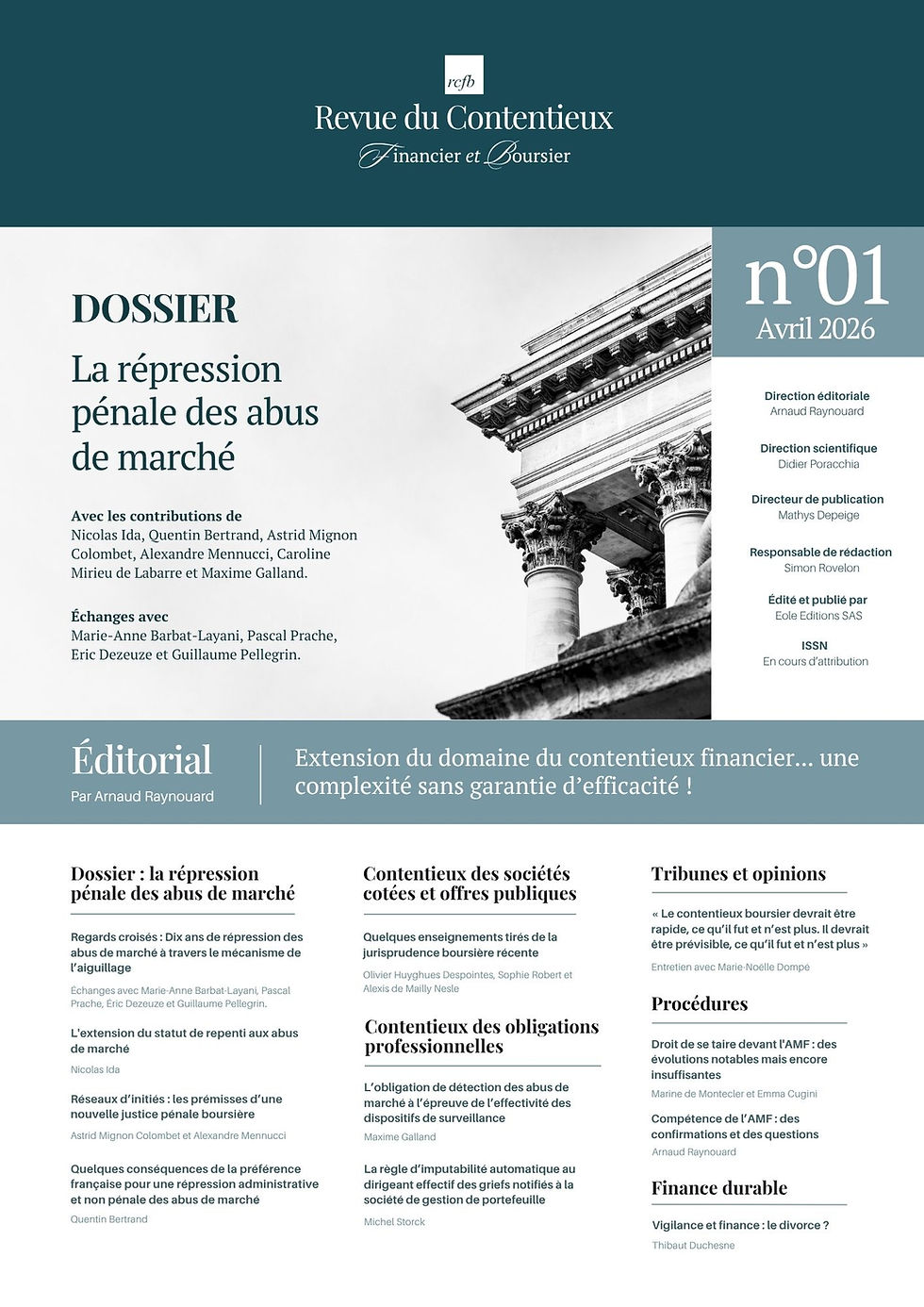 Page de garde du premier numéro