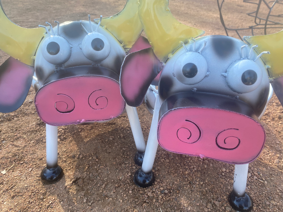 Cow Planter Iron Art