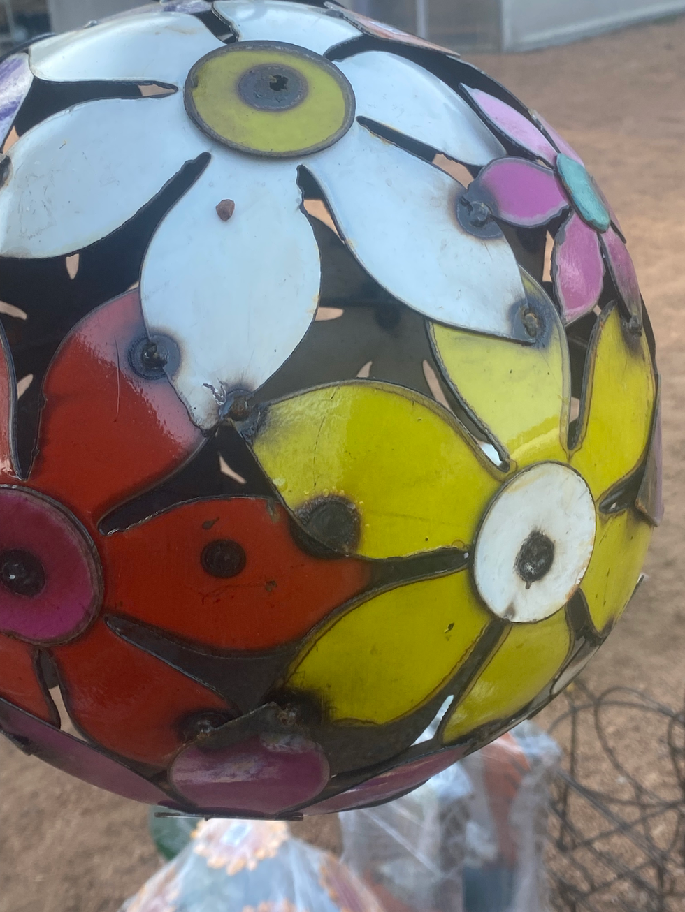 Multi Colored Daisy Art Globe