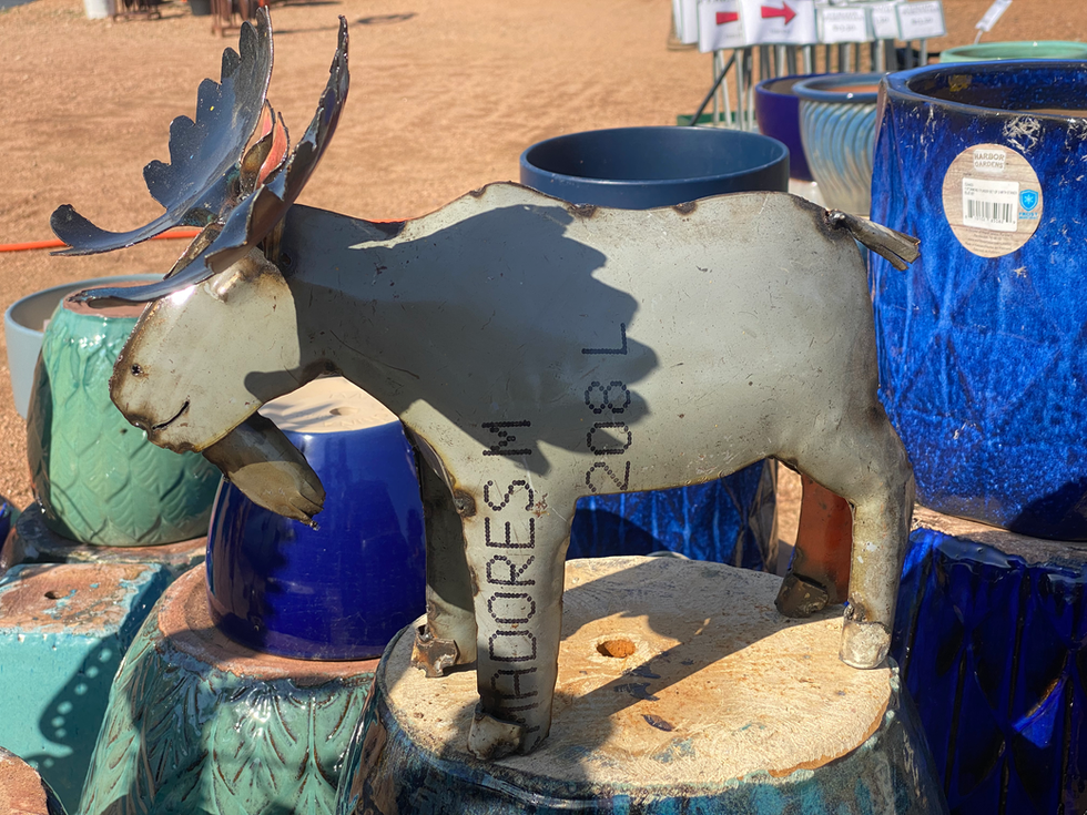 Moose Oil Barrel Iron Art