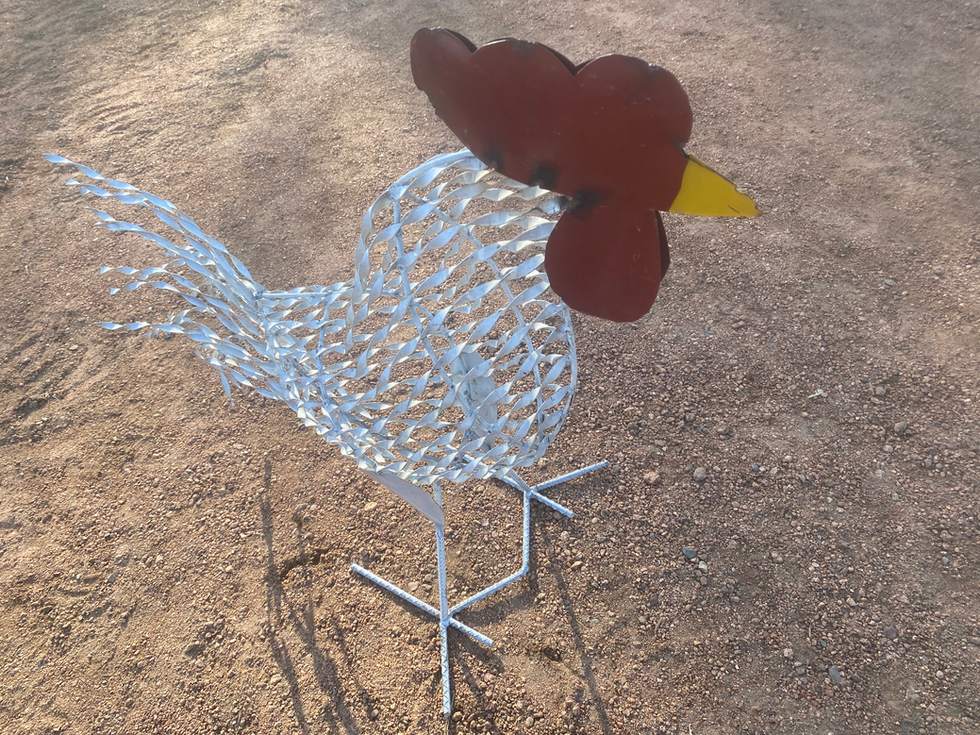 White Iron Art Chicken