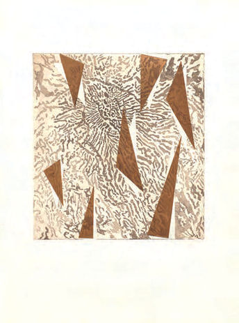 Aquatinta and pieces of cedar wrapings from
Havanna cigars on mould-made paper