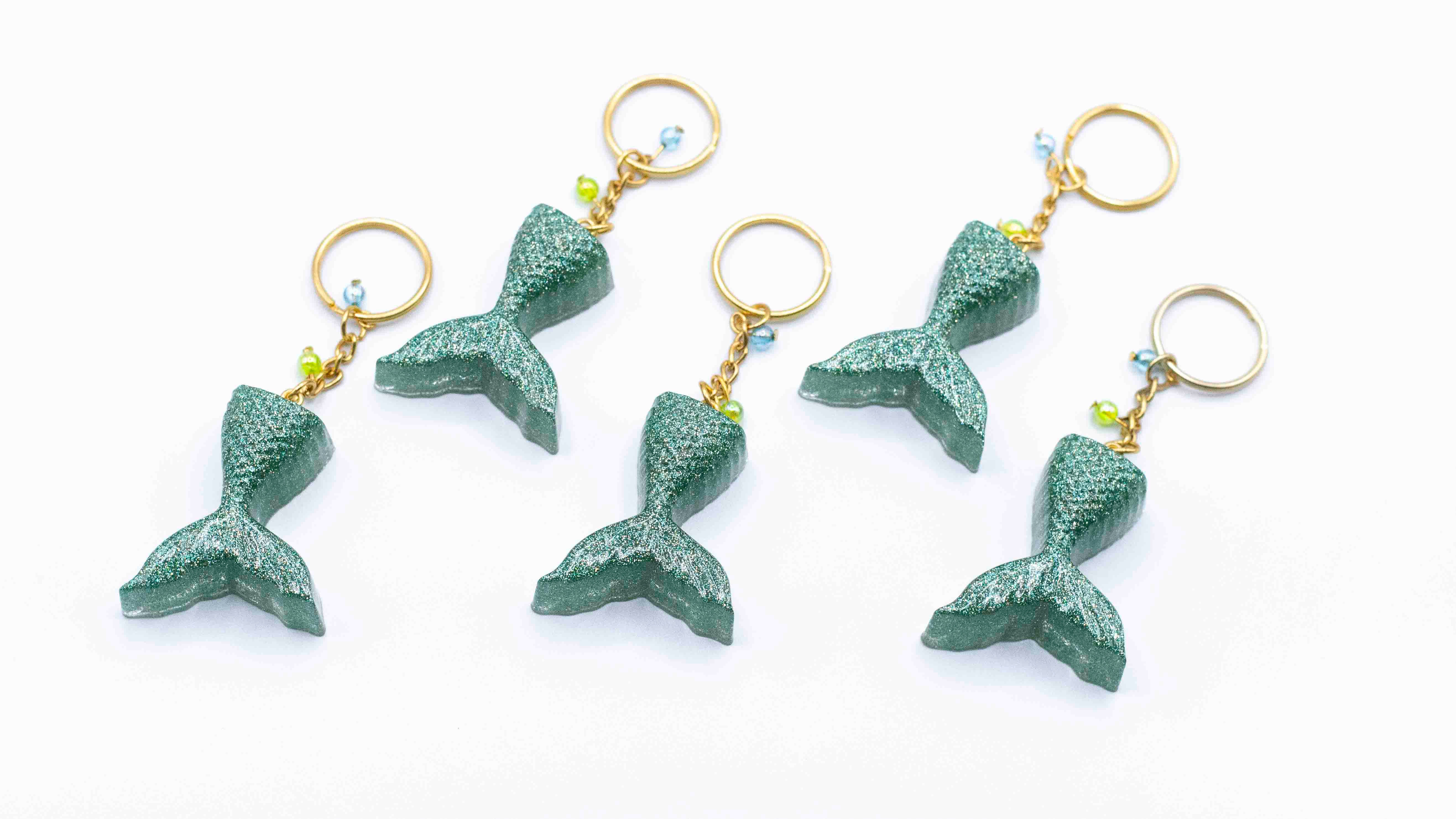 Green Sparkle Mermaid Keychain