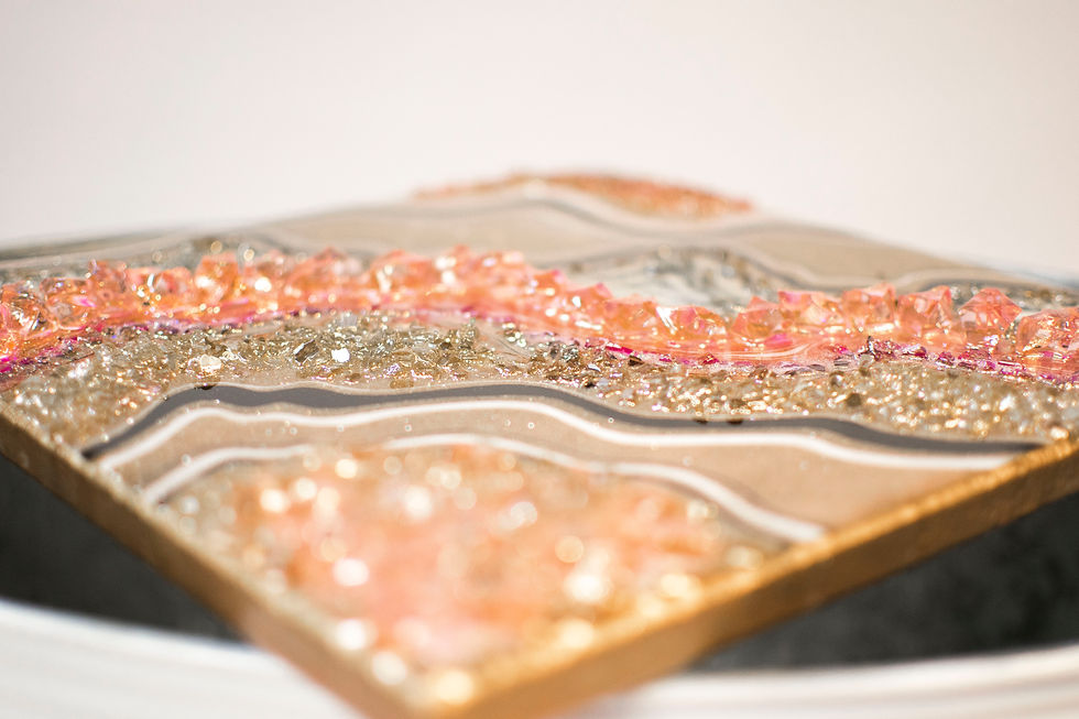 Thumbnail: Pink & Gold Resin Geode