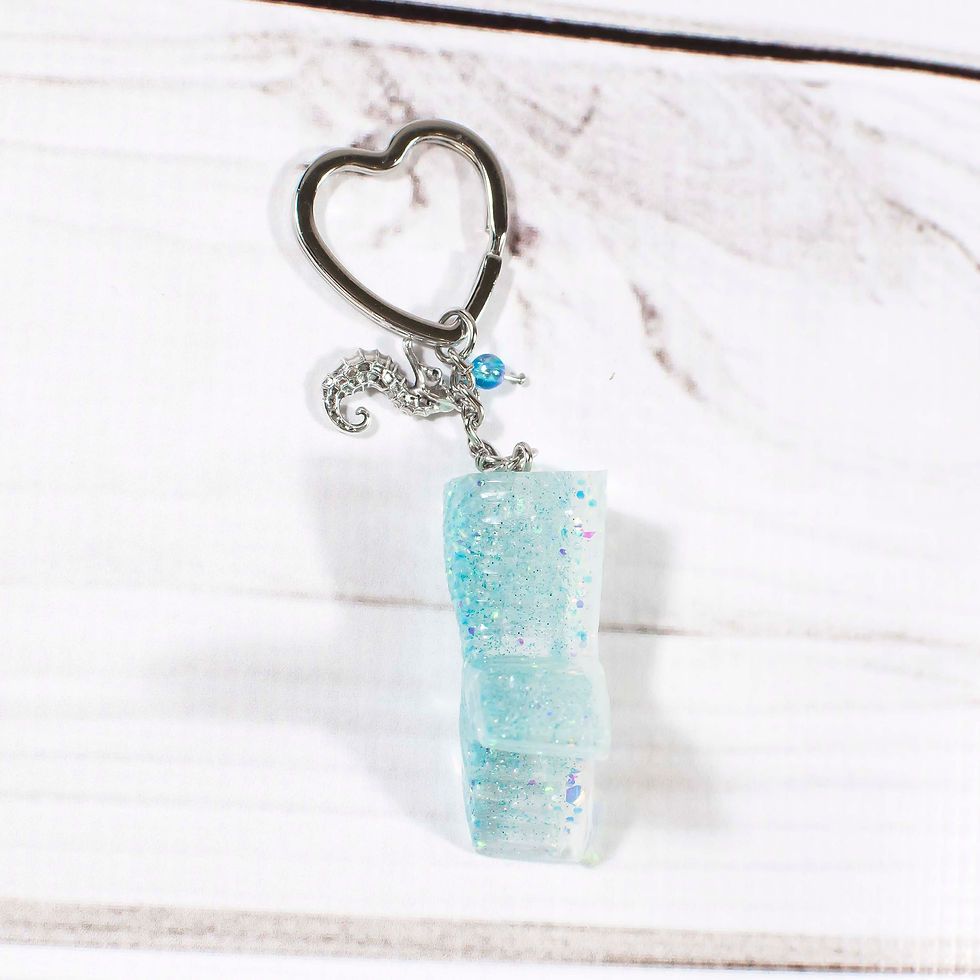 Thumbnail: Handcrafted Opalescent Glitter Mermaid Tail Keychain