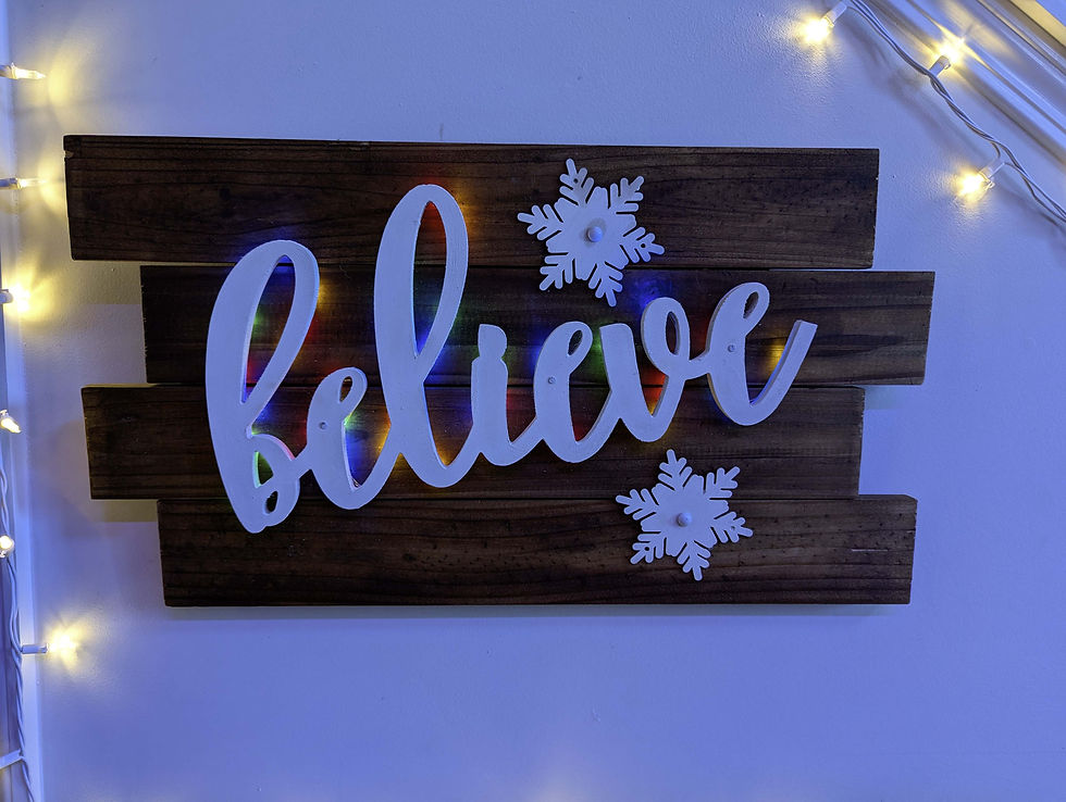 Thumbnail: Rustic Farmhouse Style "Believe" Light Up Decorative Sign (Wood Palette Style)