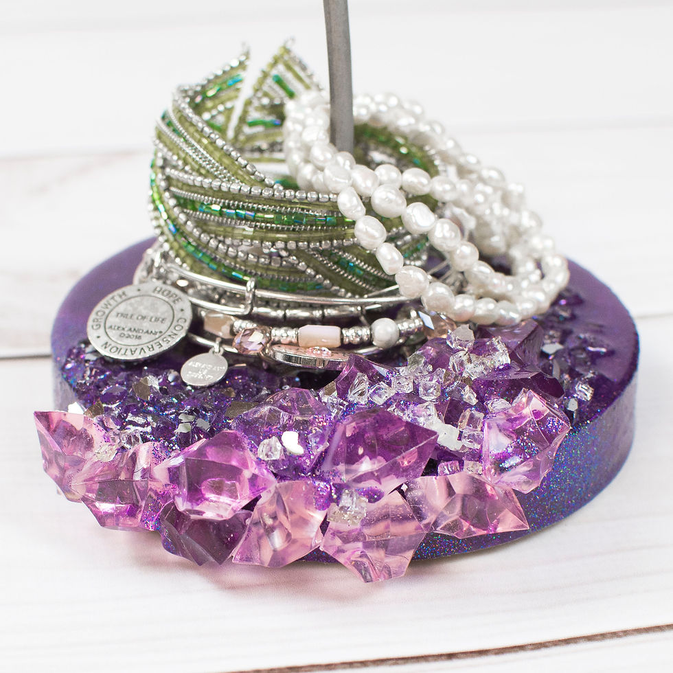 Thumbnail: "Purple Mermaid" Jewelry Tree (5"w x 6.5"h) Stem Design
