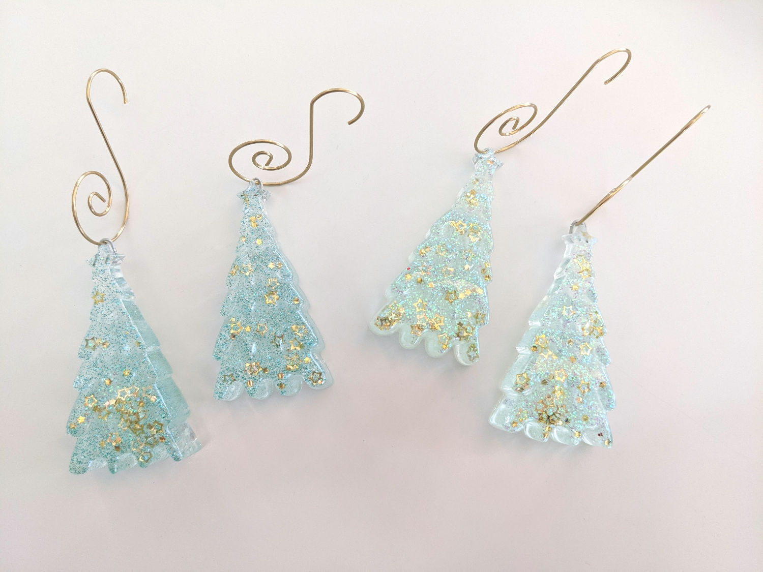 Shades of Green Tree Ornaments - Set of 4