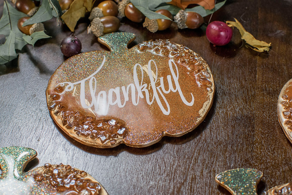 Thumbnail: Large Resin Art Pumpkin Coasters - Set of 4 (5.5" x 5.5")