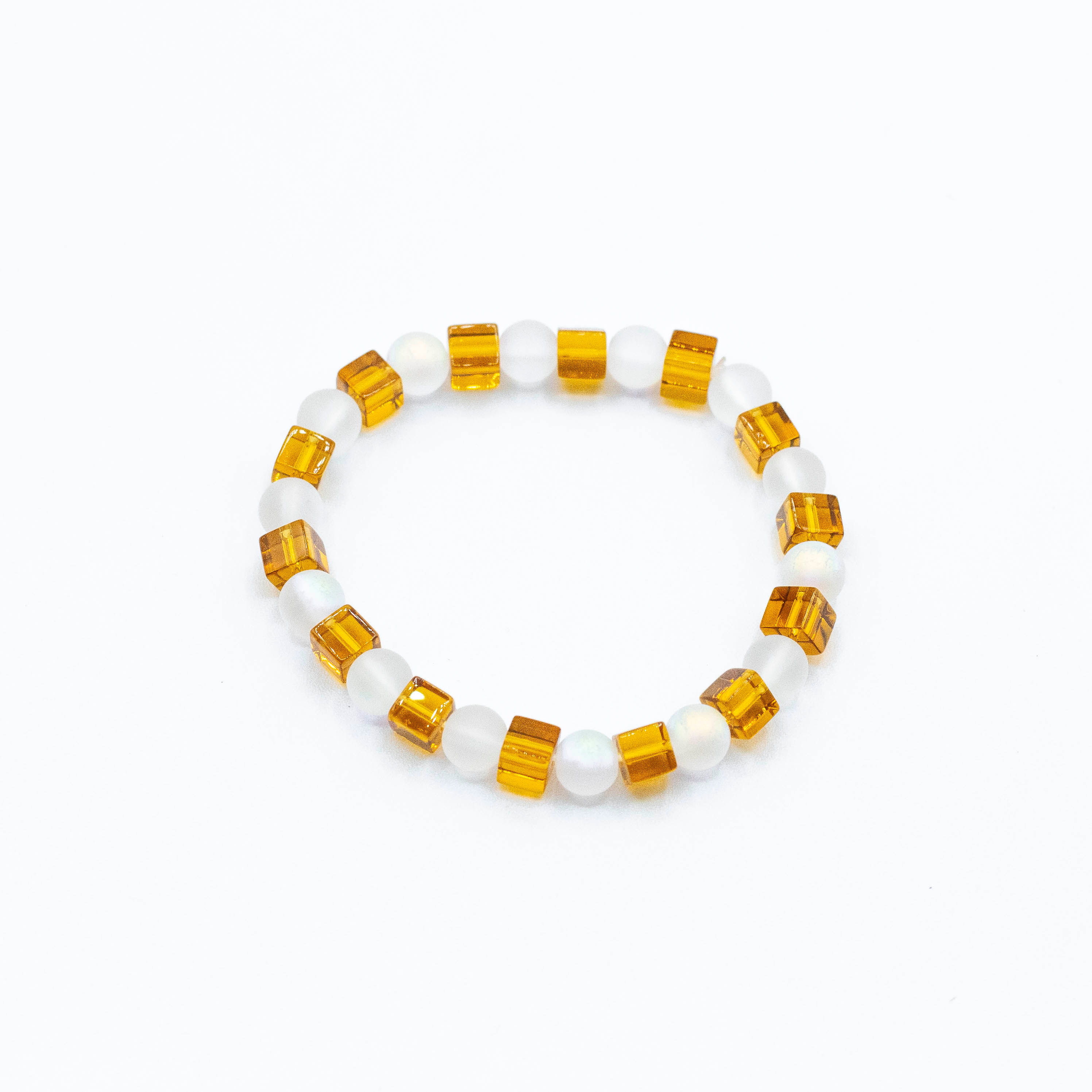 Orange Glass Bead Bracelet
