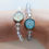 Thumbnail: Ocean Blue Mermaid Glass Bracelets with Blue or White Druzy