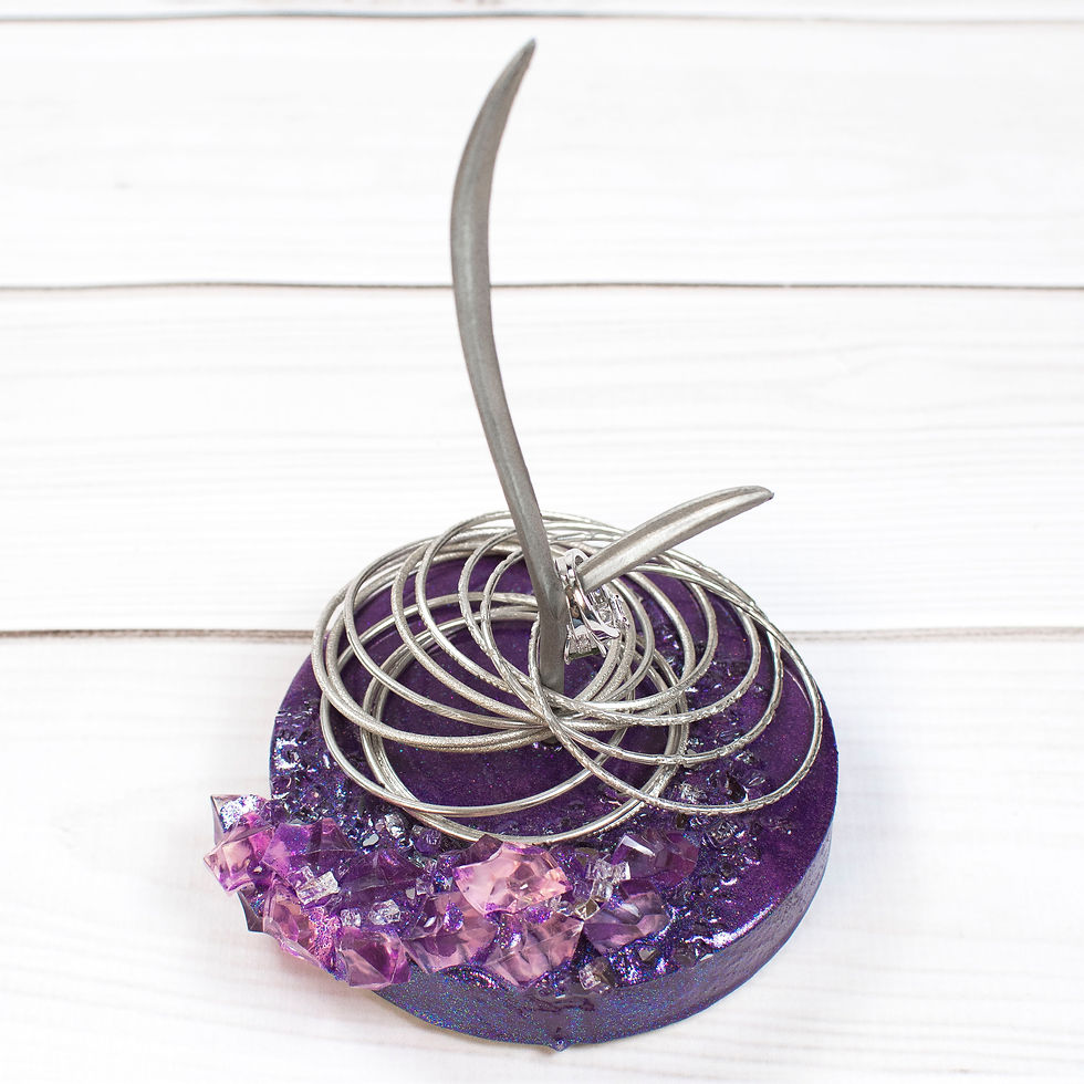 Thumbnail: "Purple Mermaid" Jewelry Tree (5"w x 8"h) Antler Design