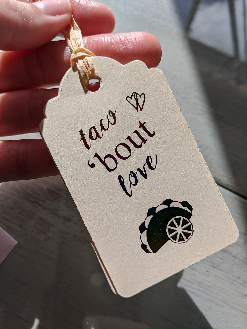 Thumbnail: "Taco 'bout Love" Foil Bridal Shower Favor Tags