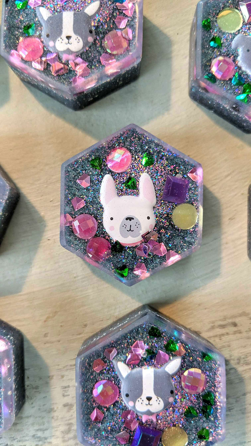 Thumbnail: Puppy & Kitten Resin Honeycomb Checkers Set (24 pieces / Board not included)
