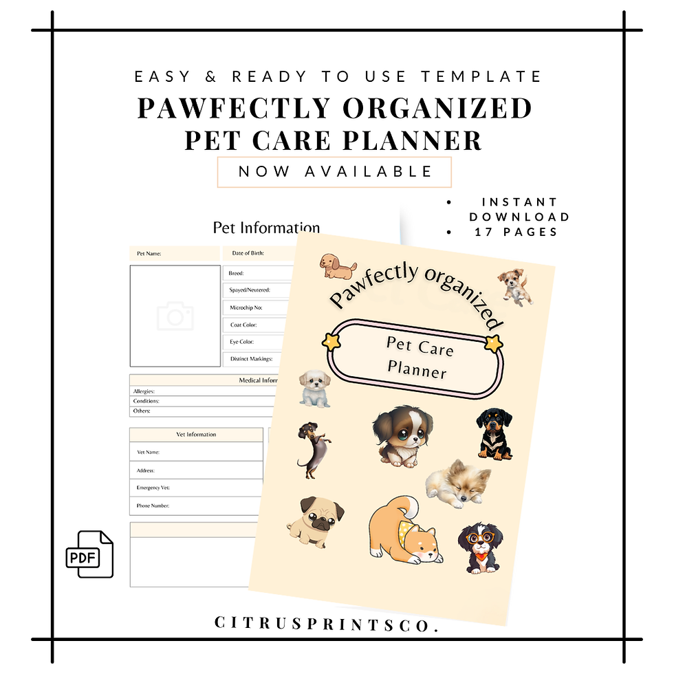 Pawfectly Organized:Pet Care Planner