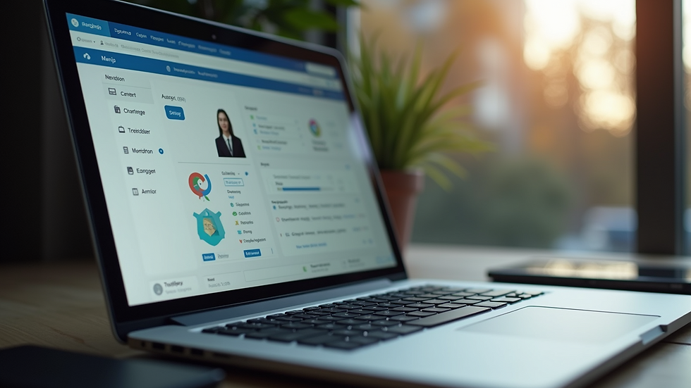 Eye-level view of a laptop screen showing a language learning app