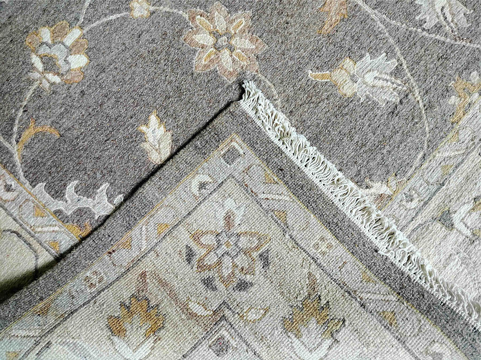 Miniature : Hand Woven Woolen Sumac Durrie, Grey Persian Design Size: 200 x 300 cm
