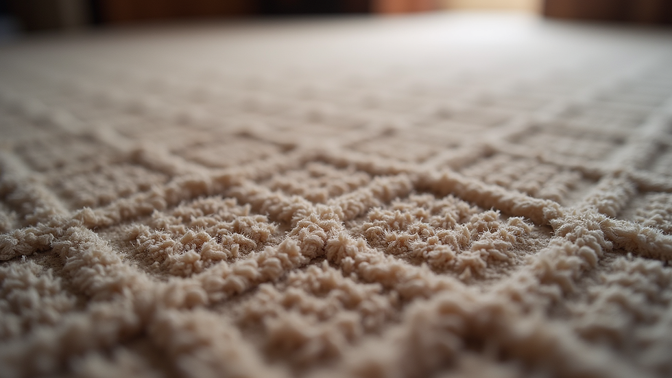 Close-up view of tufted carpet texture showing intricate patterns