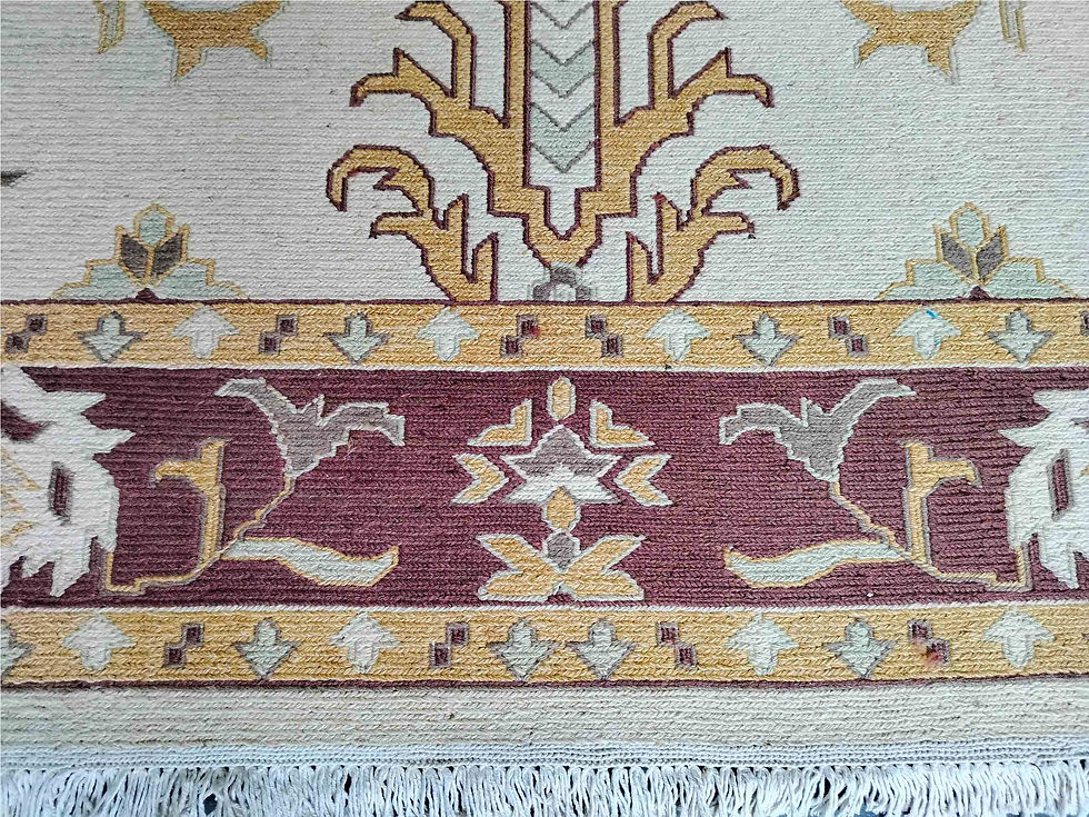 الصورة المصغرة: Hand Woven Woolen Sumac Durrie, Persian Design Size: 200 x 290 cm