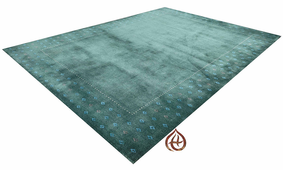 Miniaturbild: Handmade New Modern Woolen Carpet  Teal, Size :200 X 300 CM