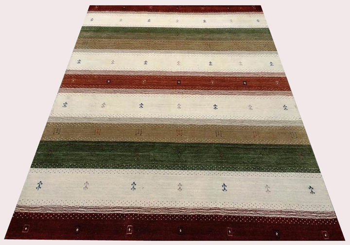 الصورة المصغرة: Handmade New Strip Woolen Carpet Multi  Size :200 X 250 CM