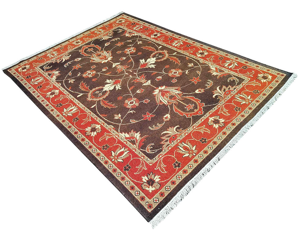 Thumbnail: Hand Woven Woolen Sumac Durrie, Persian Design Size:  170 x 230 cm