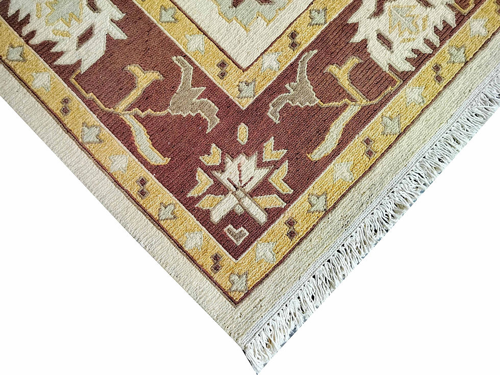 Thumbnail: Hand Woven Woolen Sumac Durrie, Persian Design Size: 200 x 290 cm