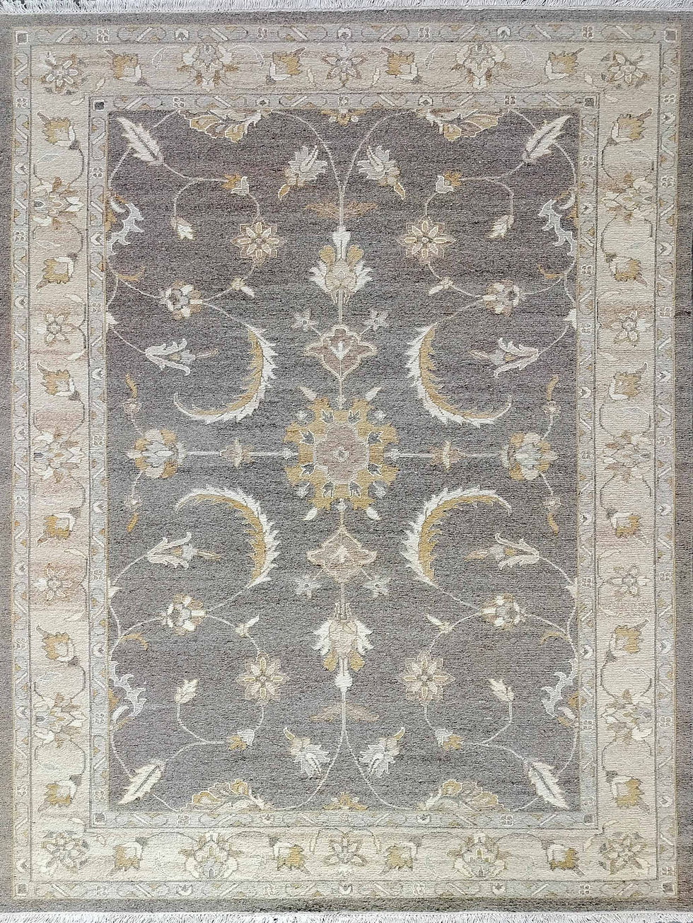 Thumbnail: Hand Woven Woolen Sumac Durrie, Grey Persian Design Size: 200 x 300 cm
