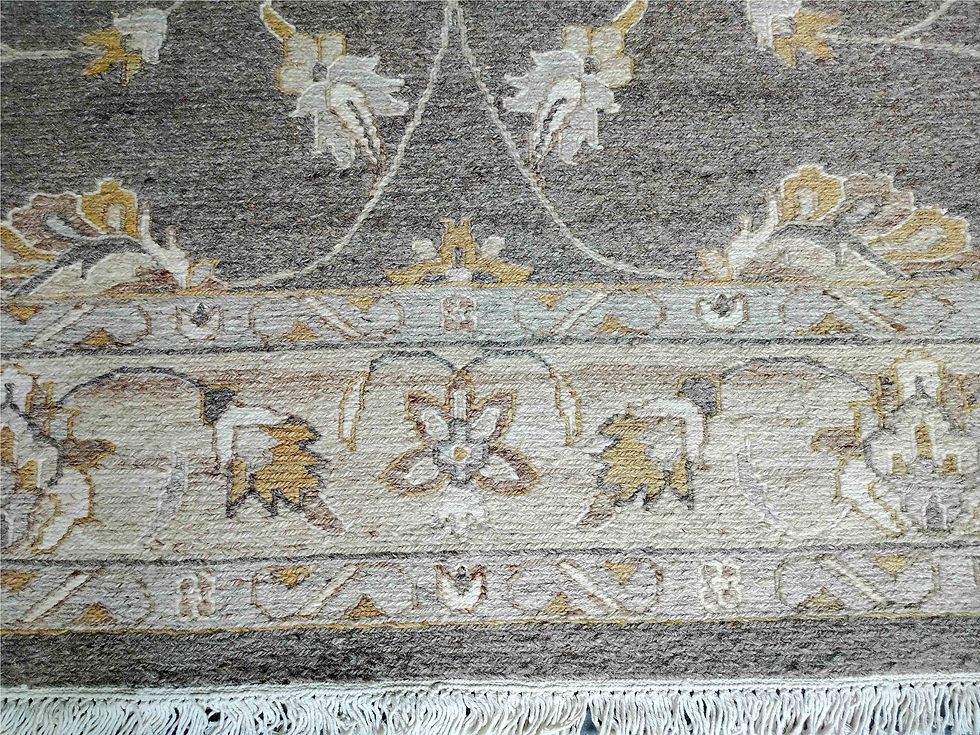 Thumbnail: Hand Woven Woolen Sumac Durrie, Grey Persian Design Size: 200 x 300 cm