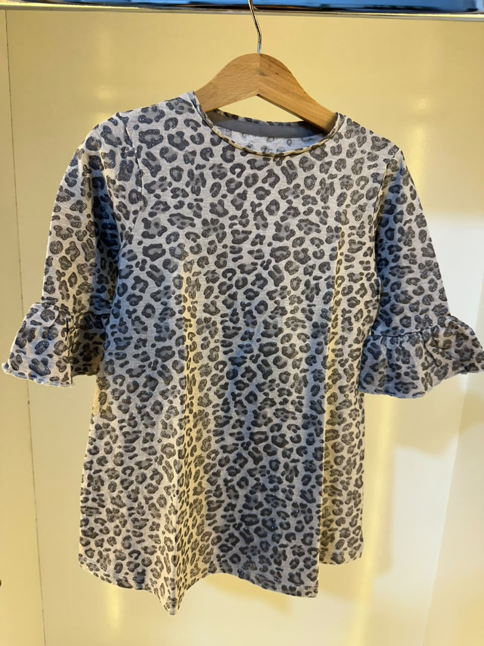 Girls Leopard Print Dress — Size 4–5 Years