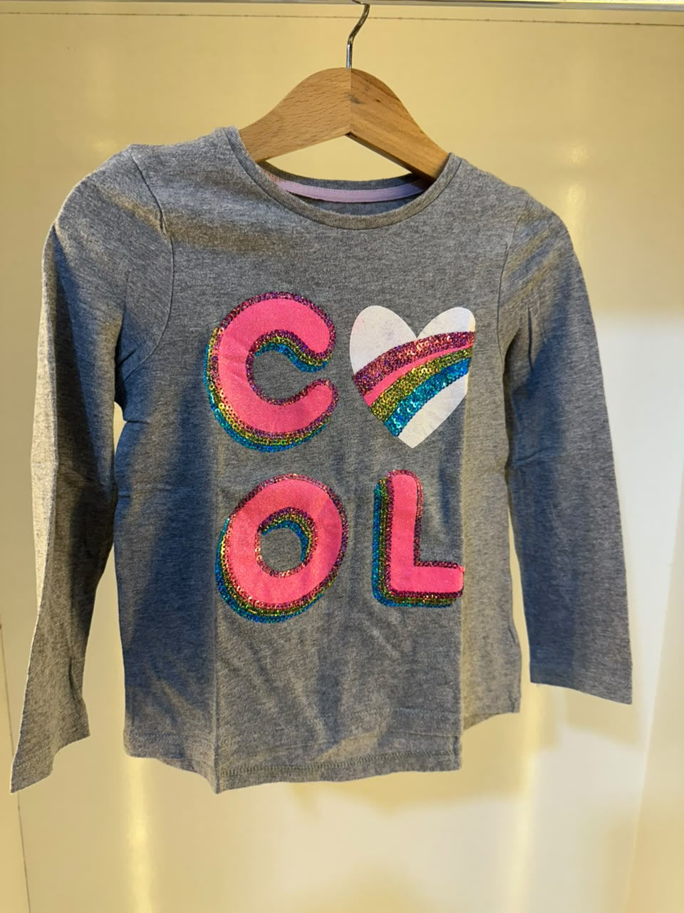 Girls Grey “Cool” Full-Sleeve Top — Size 3 Years1200