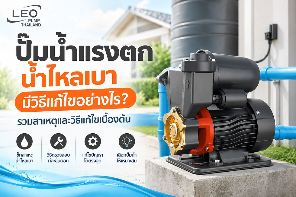 ปั๊มน้ำแรงตก น้ำไหลเบาเกิดจากอะไร? รวมสาเหตุ วิธีตรวจสอบท่ออุดตัน น้ำรั่ว และปั๊มน้ำทำงานผิดปกติ พร้อมวิธีแก้ไขเบื้องต้น