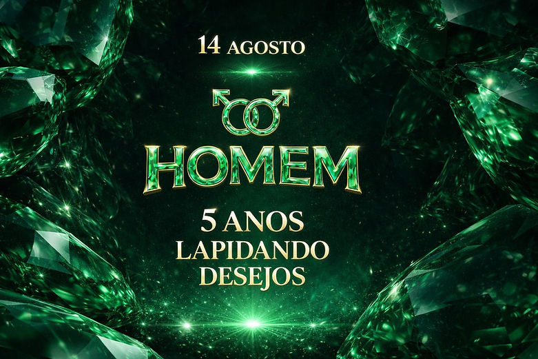 Anuncio do Aniversário de 5 anos da Festa Homem em Brasília.