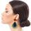 Thumbnail: Embroidered Teardrop Earrings - Aqua