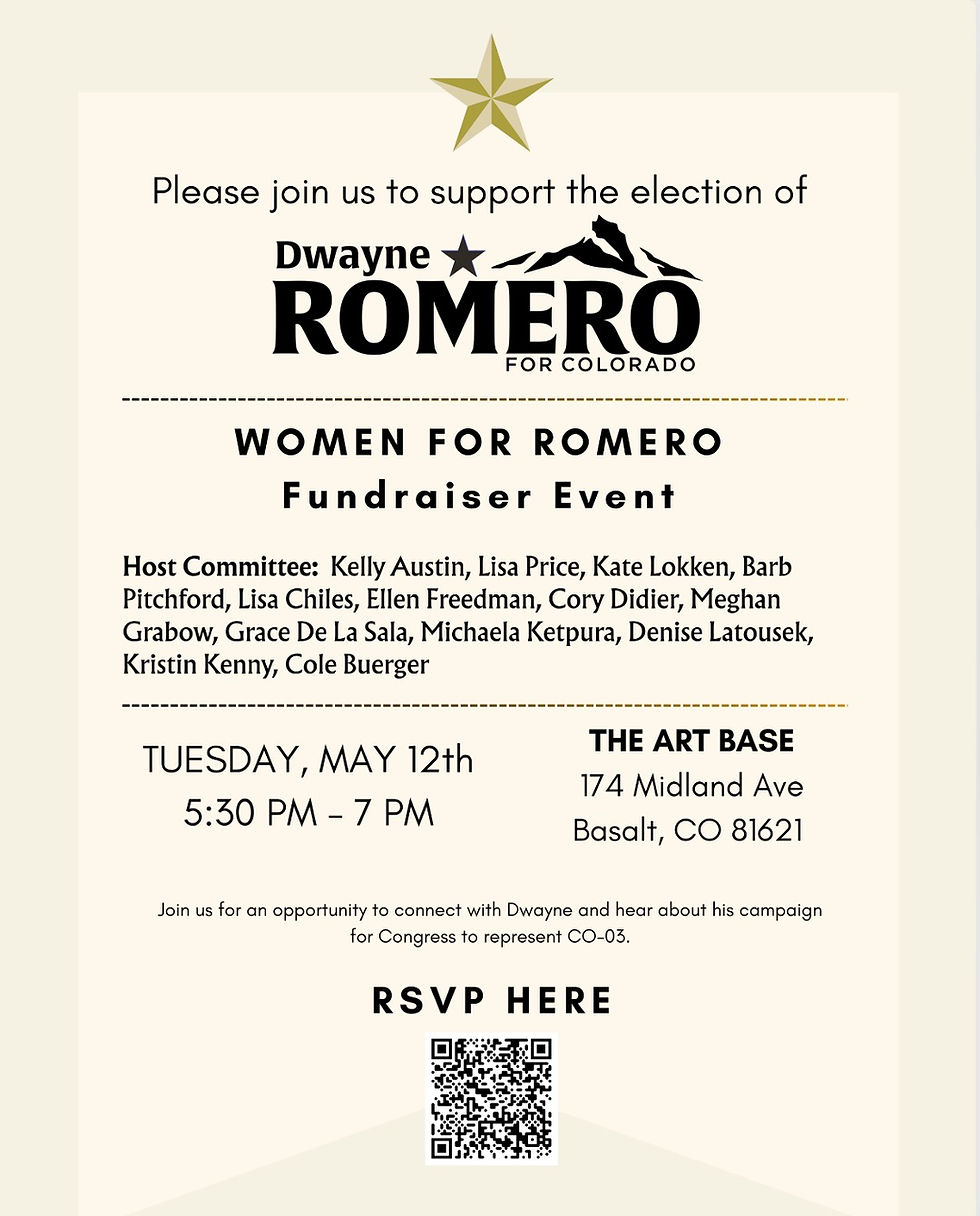Women for Romero Fundraising Event, Basalt (Candidate for Congress CD-3)