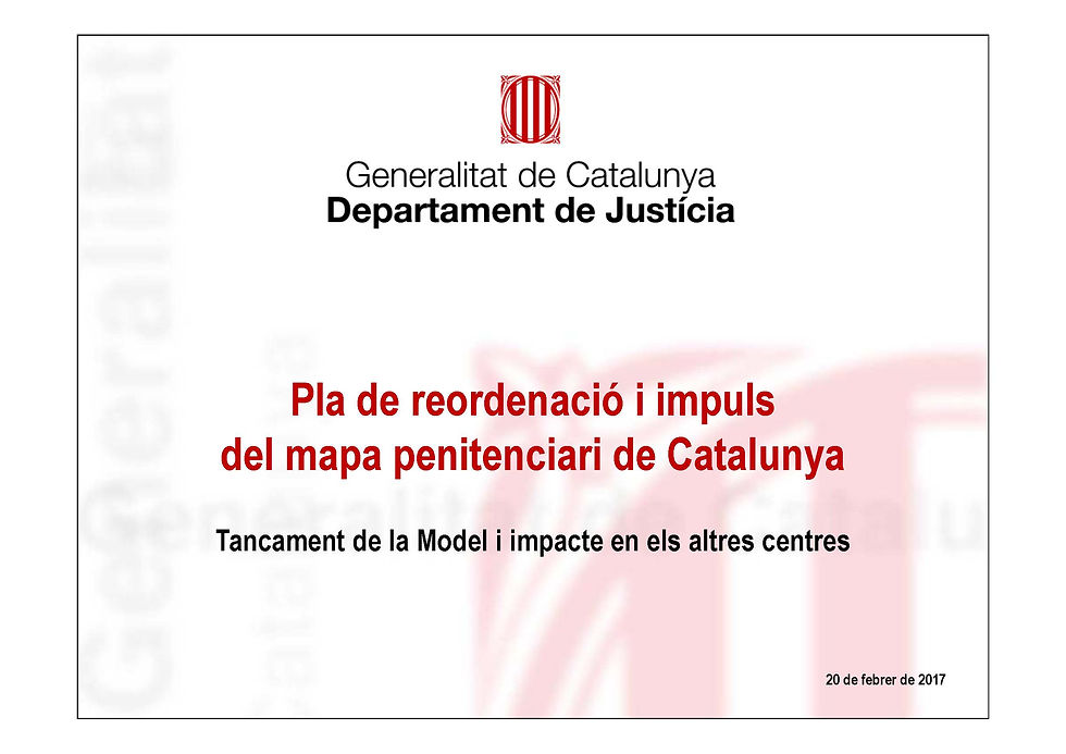 PLA DE REORDENACIÓ PENITENCIARI