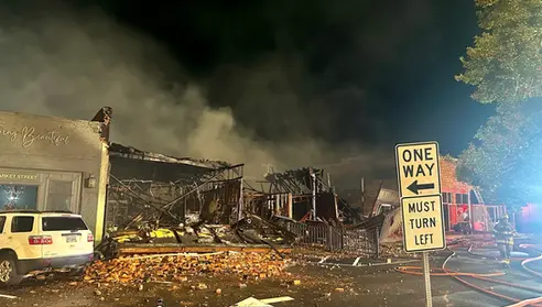 A Late-Night Fire in Barnesville Destroyes Multiple Historic Market Street Buildings 
