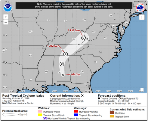 SATURDAY STORM UPDATE