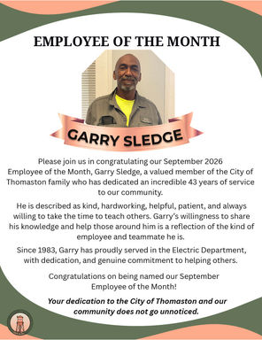 City of Thomaston Employee of the Month