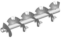 Transportador Helicoidal Pre-Mezclador Hélice con corte y paletas plegadas