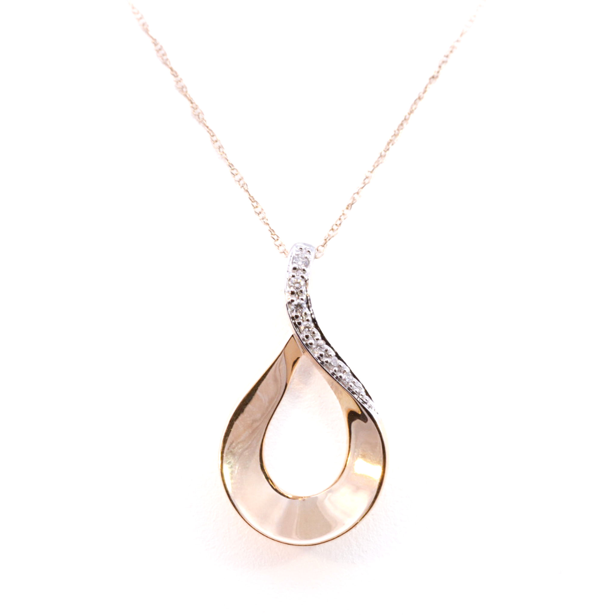 14k Yellow Gold Diamond Pendant
