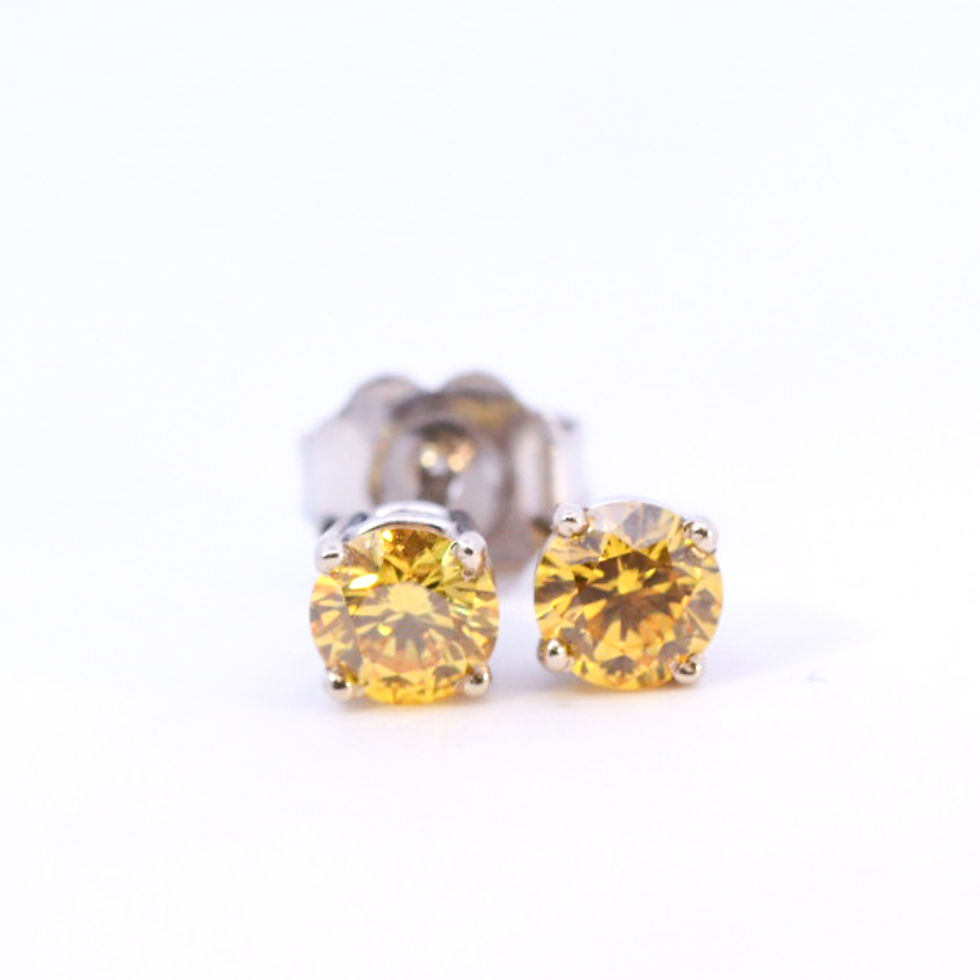 Chatham Created Yellow Diamond Studs