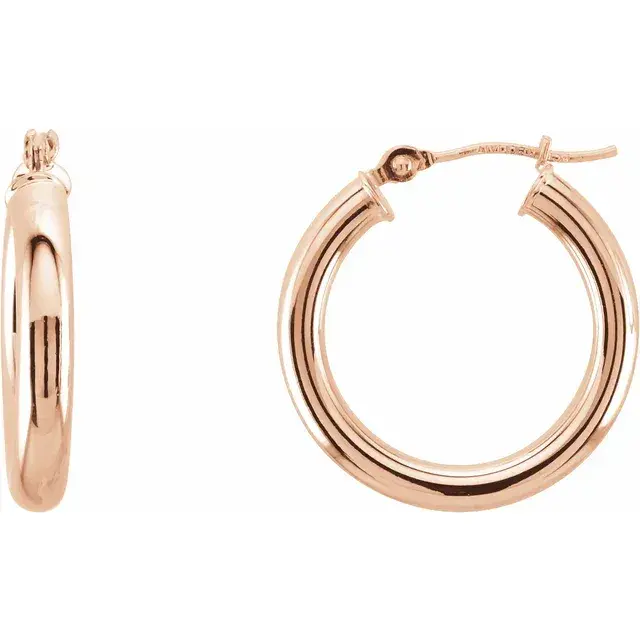 Thumbnail: Round Tube Hoop Earrings