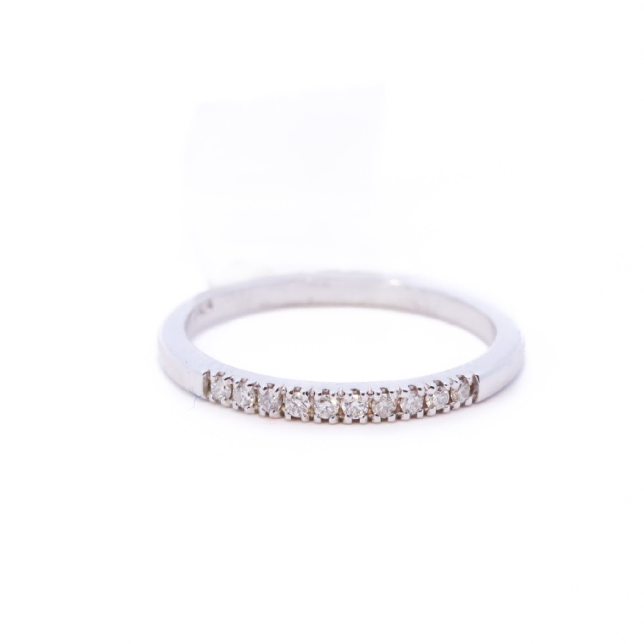 Pronged diamond 14k White Gold Band