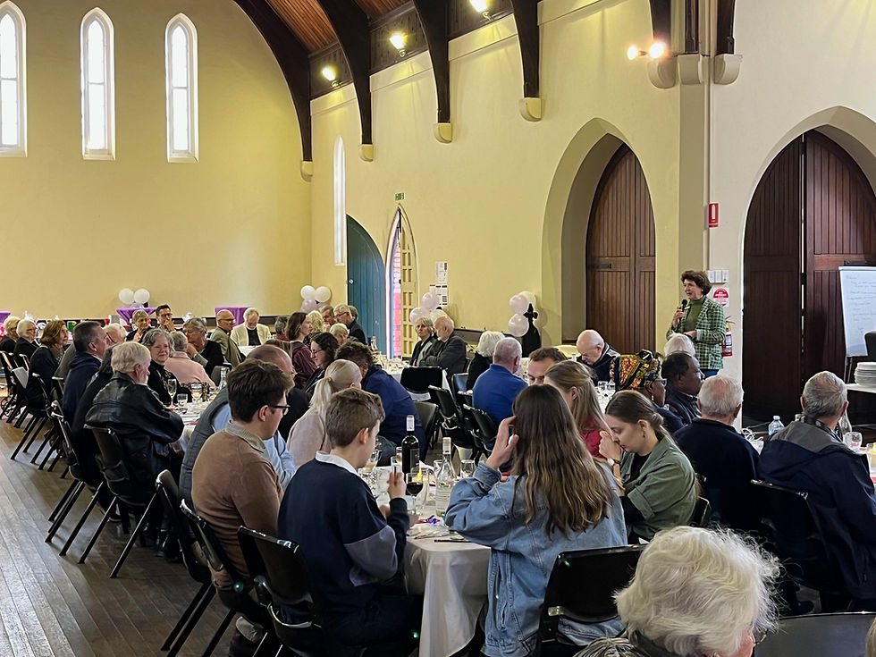 Cr Vicki Howard addressing the Trinity Sunday lunch gathering