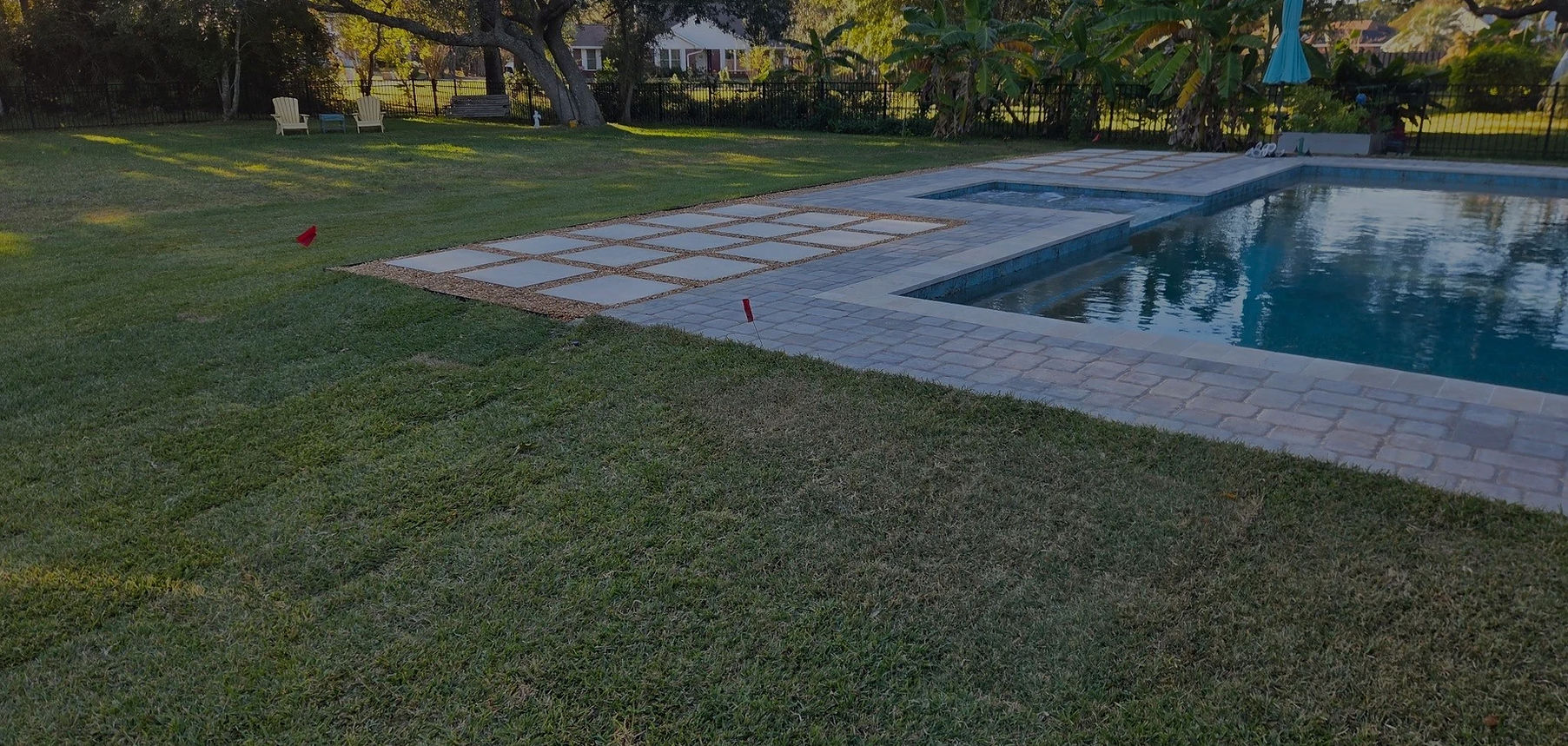 pavers sod and rock