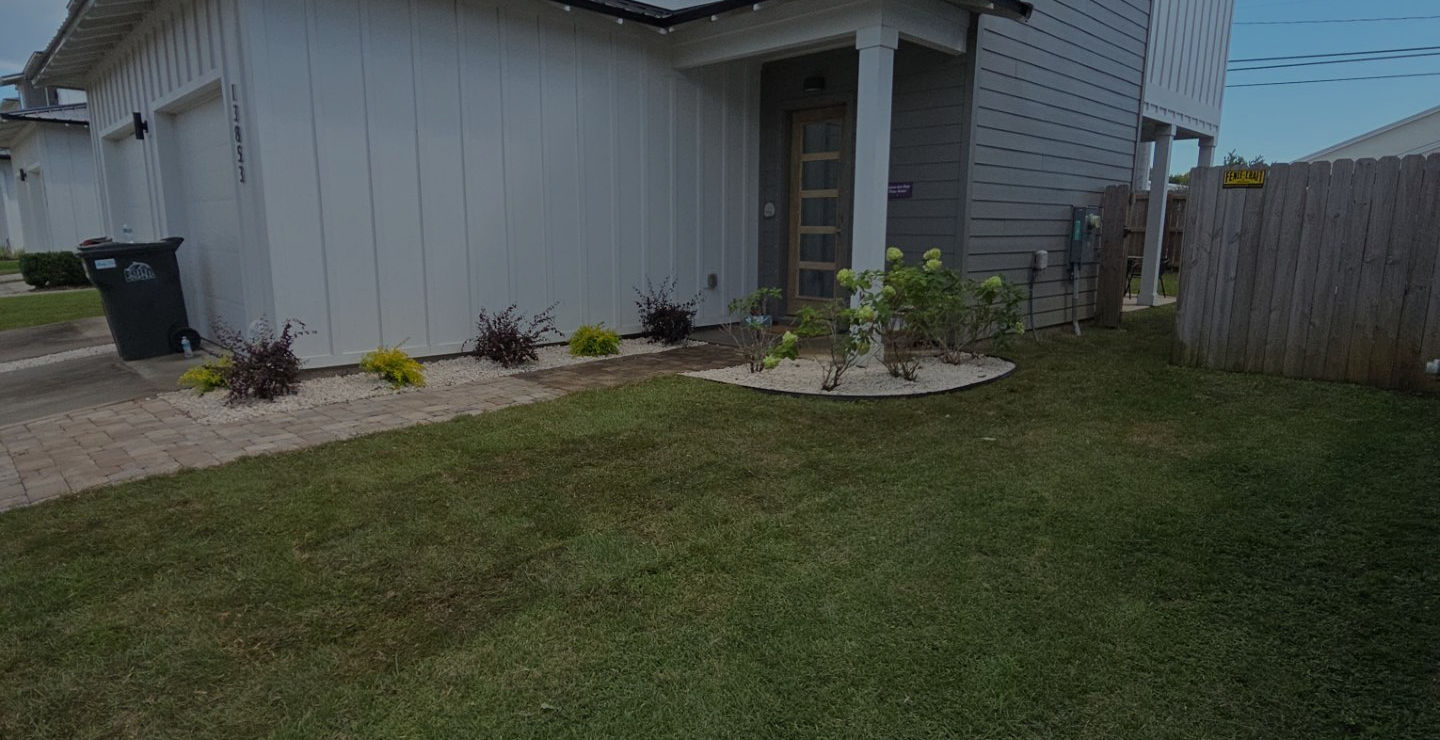 sod install with plants and rocks 