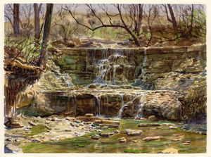 Prather Creek Falls in Late March, painted on location 3-30-26 and 3-31-26